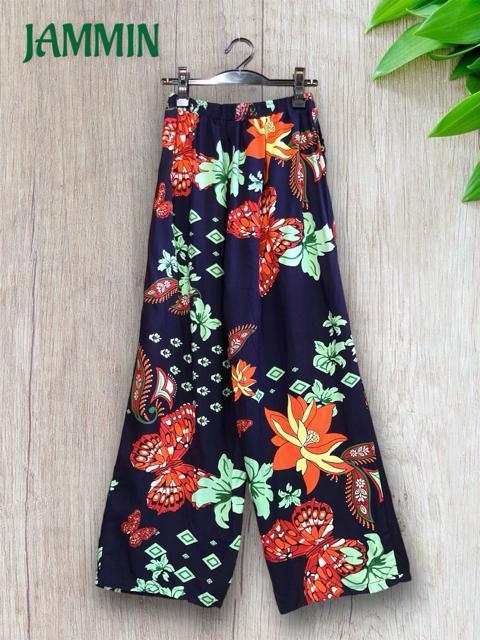 バタフライ柄ゆるめパンツ ネイビー アジアン エスニック ヒッピー < 女性ファッション バタフライ柄ゆるめパンツ ネイビー アジアン エスニック ヒッピー < 女性ファッションの