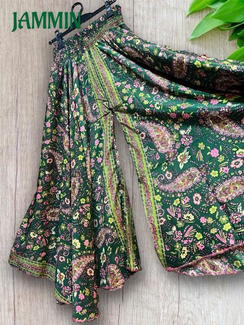 ペーズリー柄ワイドパンツ フレアパンツ 個性派 ヒッピー アジアン エスニック < 女性ファッション  ペーズリー柄ワイドパンツ フレアパンツ 個性派 ヒッピー アジアン エスニック < 女性ファッションの