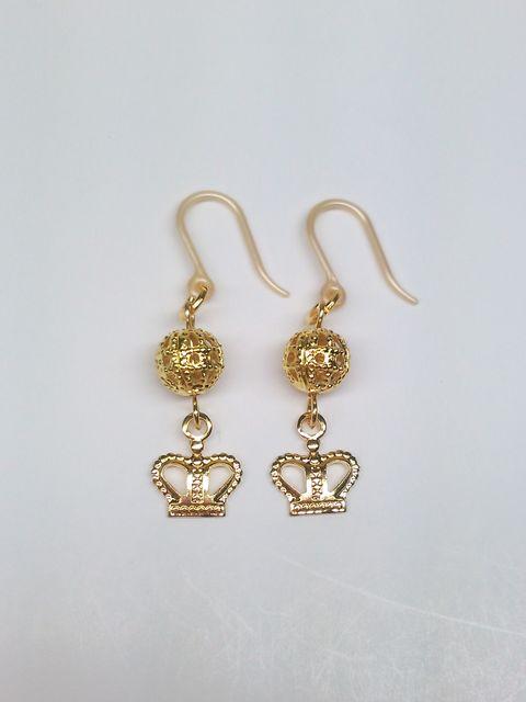 ゴールドクラウンまん丸透かし樹脂フック☆ < 女性アクセサリー/時計  ゴールドクラウンまん丸透かし樹脂フック☆ < 女性アクセサリー/時計の