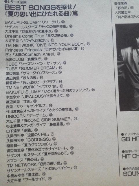 SB(SONG BOOK) M^[ubN GB10t^ 1990N10  zr[ 