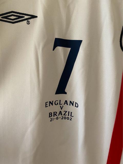 02日韓 W杯決勝戦 イングランド 7番 BECKHAM ベッカム ユニフォーム長袖  サッカー < レジャー/スポーツ  02日韓 W杯決勝戦 イングランド 7番 BECKHAM ベッカム ユニフォーム長袖  サッカー < レジャー/スポーツの