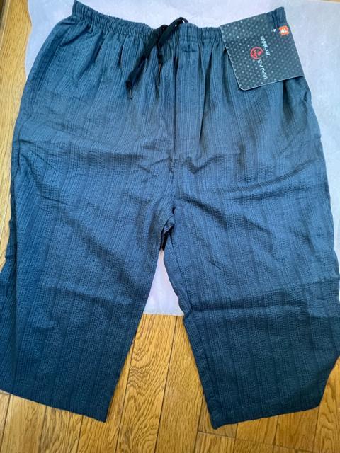 4Lサイズ!高貴紳士的!和のくつろぎ!しじら織り!濃紺系色合い!両サイド&後一つポケット付き!股下44センチ程度!ハーフパンツ! < 男性ファッション  4Lサイズ!高貴紳士的!和のくつろぎ!しじら織り!濃紺系色合い!両サイド&後一つポケット付き!股下44センチ程度!ハーフパンツ! < 男性ファッションの