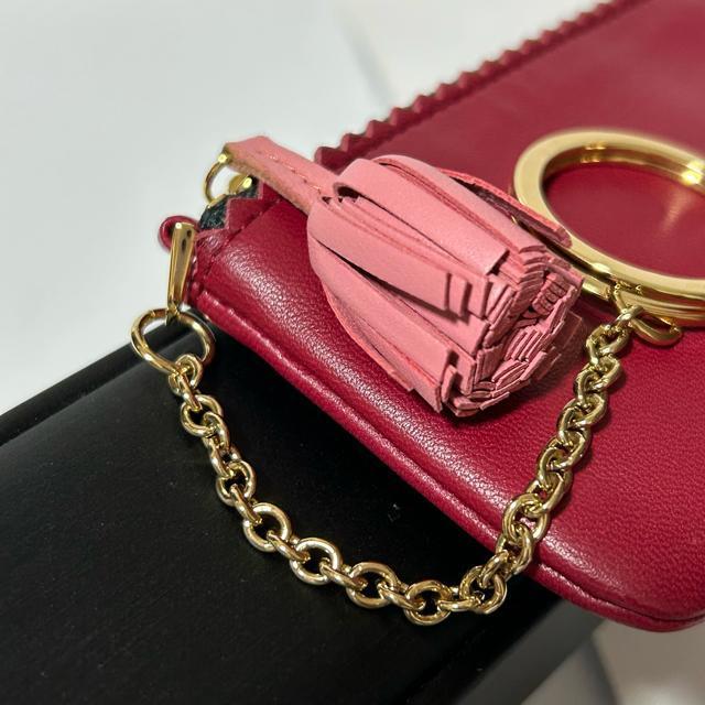 極美品 LOEWE ロエベ アナグラム ナッパレザー タッセル コインケース 小銭入れ レッド < ブランド  極美品 LOEWE ロエベ アナグラム ナッパレザー タッセル コインケース 小銭入れ レッド < ブランドの