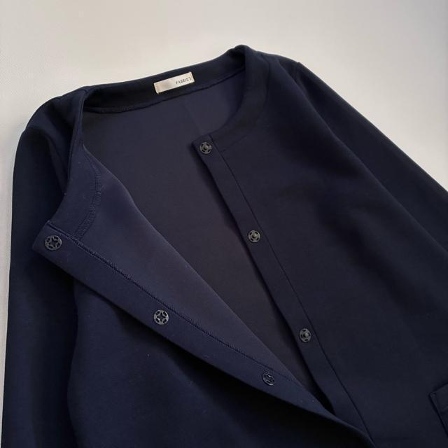 ◆日本製◆FABRIC'S◆ボンディングノーカラーロングコート◆濃紺ネイビー◆F < 女性ファッション ◆日本製◆FABRIC'S◆ボンディングノーカラーロングコート◆濃紺ネイビー◆F < 女性ファッションの
