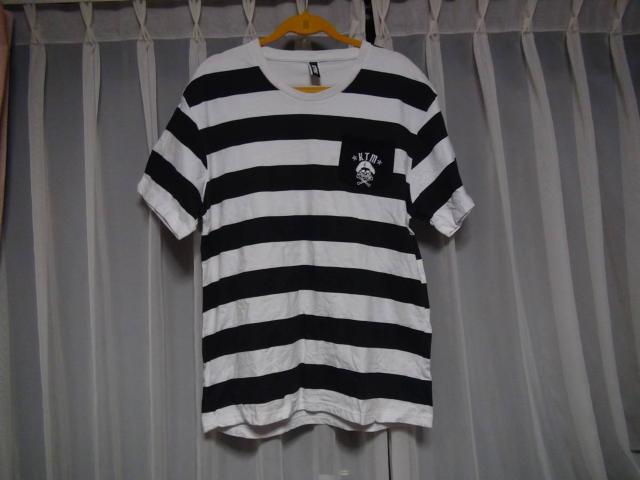KTMのTシャツ マリンルック(XL) 白で黒のマリン柄!。 < 男性ファッション  KTMのTシャツ マリンルック(XL) 白で黒のマリン柄!。  < 男性ファッションの