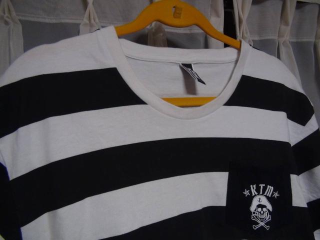 KTMのTシャツ マリンルック(XL) 白で黒のマリン柄!。 < 男性ファッション  KTMのTシャツ マリンルック(XL) 白で黒のマリン柄!。 < 男性ファッションの