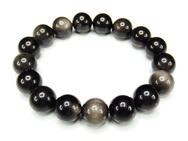 魔除けシルバーオブシディアンAAA天然石ブレスレット数珠石街 < 男性アクセサリー/時計  魔除けシルバーオブシディアンAAA天然石ブレスレット数珠石街  < 男性アクセサリー/時計の