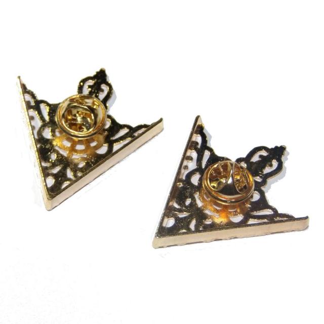 送料無料 エリ 三角 襟 ラペルピン ピンバッジ ピンズ ブロンズ色 < 女性アクセサリー/時計 送料無料 エリ 三角 襟 ラペルピン ピンバッジ ピンズ ブロンズ色 < 女性アクセサリー/時計の