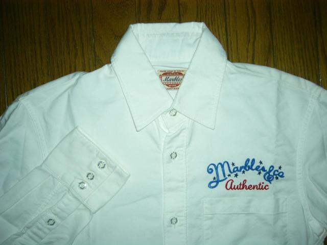 MARBLES マーブルズ 長袖シャツ S 白 胸ロゴ 刺繍 チェーンステッチ ロゴ LOGO TMT < ブランド  MARBLES マーブルズ 長袖シャツ S 白 胸ロゴ 刺繍 チェーンステッチ ロゴ LOGO TMT < ブランドの