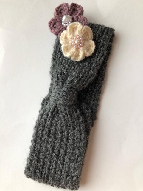 ハンドメイド ヘアバンド ウール100% SM2好き ガーリー グレー < 女性ファッション  ハンドメイド ヘアバンド ウール100% SM2好き ガーリー グレー < 女性ファッションの