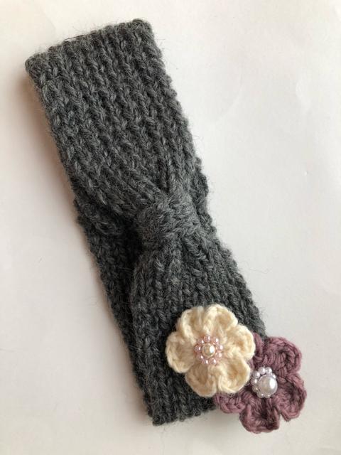 ハンドメイド ヘアバンド ウール100% SM2好き ガーリー グレー < 女性ファッション  ハンドメイド ヘアバンド ウール100% SM2好き ガーリー グレー < 女性ファッションの