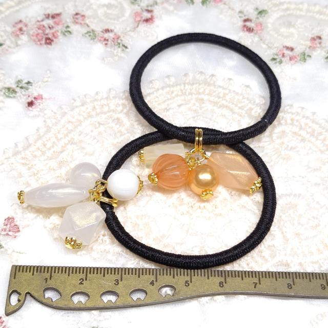 ハンドメイド☆ヘアゴム☆ビーズ☆2個セット < 女性ファッション  ハンドメイド☆ヘアゴム☆ビーズ☆2個セット < 女性ファッションの