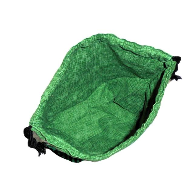 【底マチ幅が広い巾着】◆リボンかわいい猫・子猫×グリーン緑◆裏地あり巾着 < 女性ファッション 【底マチ幅が広い巾着】◆リボンかわいい猫・子猫×グリーン緑◆裏地あり巾着 < 女性ファッションの