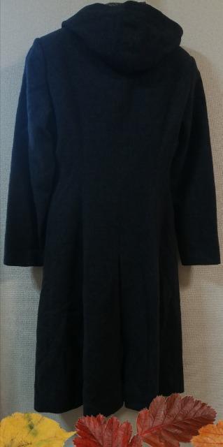 ★極美品特価毛90 上品スタイリッシュ人気ウールコートグレーヒョウ柄フード付きポケット体型カバー < 女性ファッション  ★極美品特価毛90 上品スタイリッシュ人気ウールコートグレーヒョウ柄フード付きポケット体型カバー < 女性ファッションの