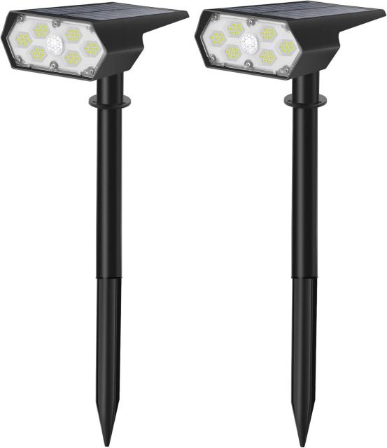 ソーラーライト 屋外 人感センサー ガーデンライト スポットライト イルミネーション 2200mAH 42LEDs 昼光色 2個 < ペット/手芸/園芸  ソーラーライト 屋外 人感センサー ガーデンライト スポットライト イルミネーション 2200mAH 42LEDs 昼光色 2個  < ペット/手芸/園芸の