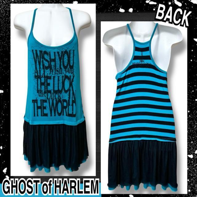 【GHOST of HARLEM】蜘蛛の巣ロゴプリントチュール切替キャミワンピ < ブランド 【GHOST of HARLEM】蜘蛛の巣ロゴプリントチュール切替キャミワンピ < ブランドの