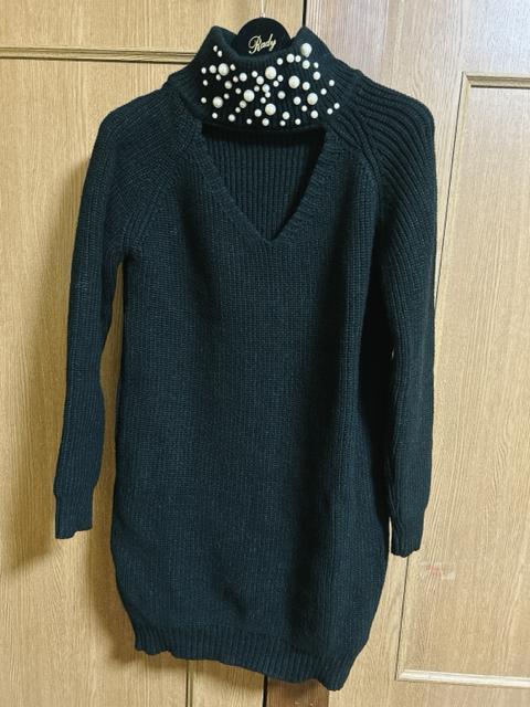 パールネックデコルテ開きニットトップス < 女性ファッション パールネックデコルテ開きニットトップス < 女性ファッションの