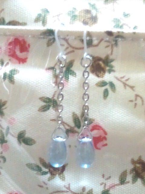 silverシンプルスカイブルードロップ樹脂フック☆ < 女性アクセサリー/時計  silverシンプルスカイブルードロップ樹脂フック☆  < 女性アクセサリー/時計の