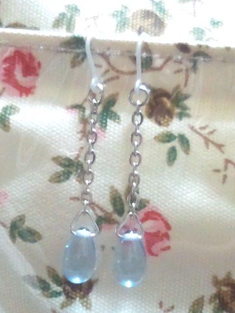 silverシンプルスカイブルードロップ樹脂フック☆ < 女性アクセサリー/時計  silverシンプルスカイブルードロップ樹脂フック☆ < 女性アクセサリー/時計の