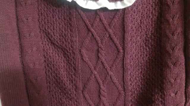 ダイヤ柄赤ニットベスト&生成シフォンPO◆パール&フリルジャボ◆セット割 < ブランド ダイヤ柄赤ニットベスト&生成シフォンPO◆パール&フリルジャボ◆セット割 < ブランドの