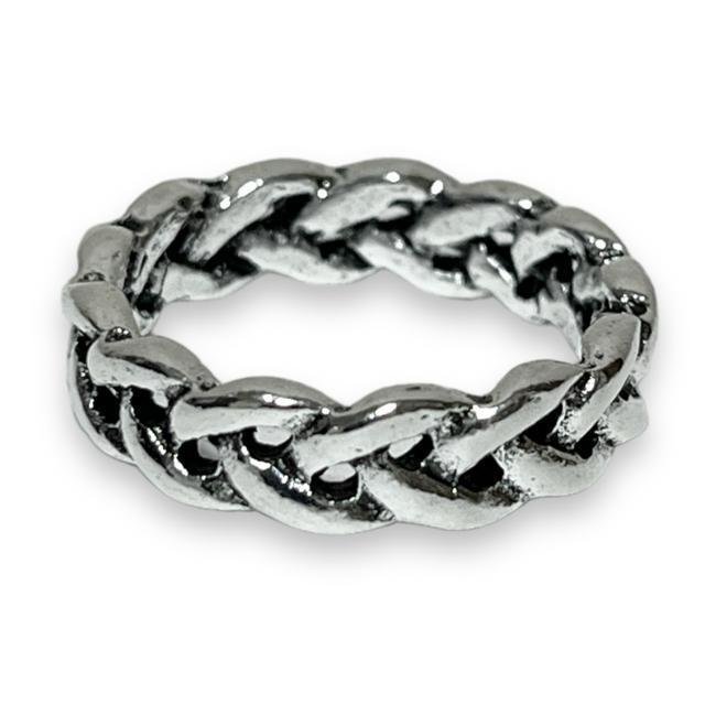 【新品/15号】編み込みデザインシルバーリング < 男性アクセサリー/時計  【新品/15号】編み込みデザインシルバーリング < 男性アクセサリー/時計の