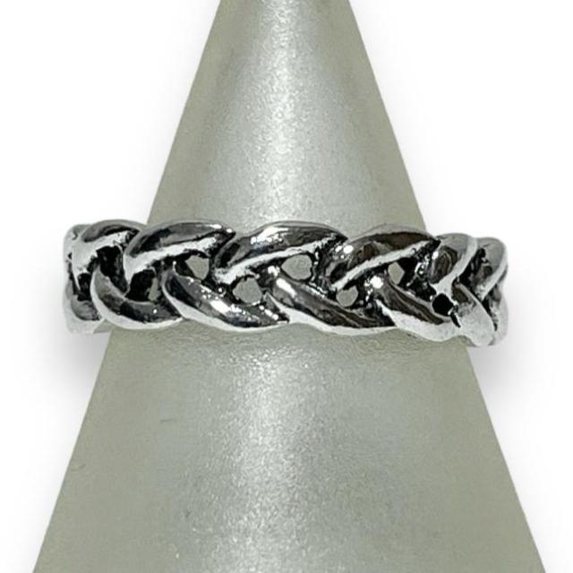 【新品/15号】編み込みデザインシルバーリング < 男性アクセサリー/時計  【新品/15号】編み込みデザインシルバーリング < 男性アクセサリー/時計の