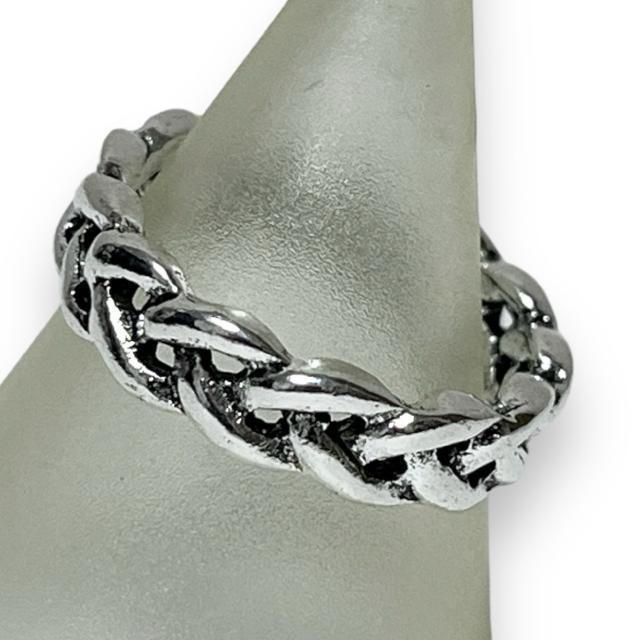 【新品/15号】編み込みデザインシルバーリング < 男性アクセサリー/時計  【新品/15号】編み込みデザインシルバーリング < 男性アクセサリー/時計の