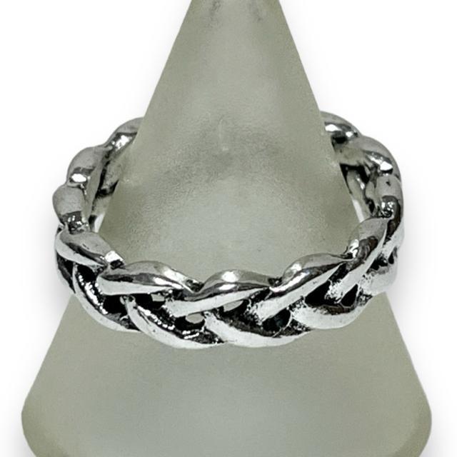 【新品/15号】編み込みデザインシルバーリング < 男性アクセサリー/時計  【新品/15号】編み込みデザインシルバーリング < 男性アクセサリー/時計の