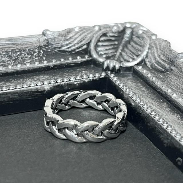 【新品/15号】編み込みデザインシルバーリング < 男性アクセサリー/時計  【新品/15号】編み込みデザインシルバーリング < 男性アクセサリー/時計の