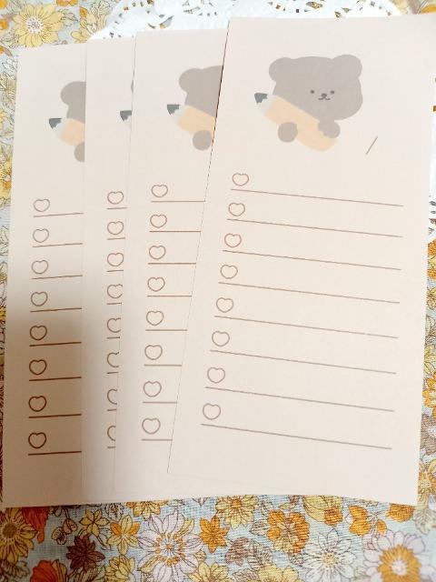お裾分け☆くま柄縦長メモ4枚☆ < インテリア/ライフ  お裾分け☆くま柄縦長メモ4枚☆  < インテリア/ライフの