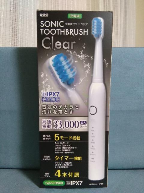 充電式音波歯ブラシ クリア ホワイト < 家電/AV 充電式音波歯ブラシ クリア ホワイト < 家電/AVの