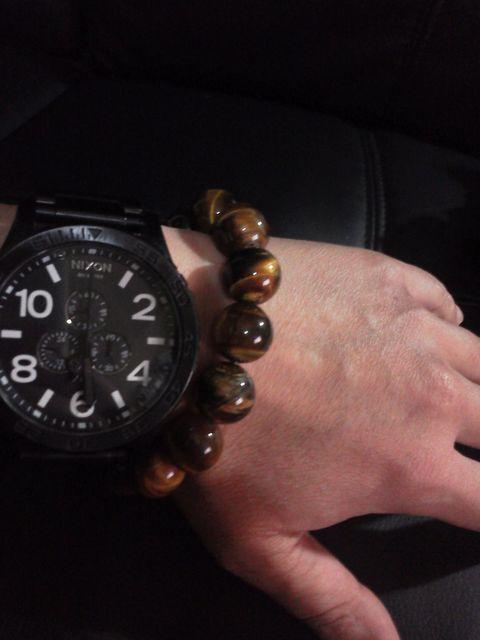 タイガーアイ大玉ブレスレット < 男性アクセサリー/時計  タイガーアイ大玉ブレスレット < 男性アクセサリー/時計の