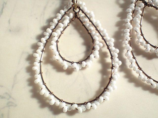 シードレース*雪色レースのピアス*15020 < 女性アクセサリー/時計  シードレース*雪色レースのピアス*15020 < 女性アクセサリー/時計の