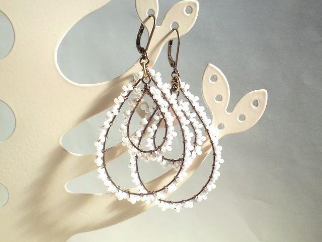 シードレース*雪色レースのピアス*15020 < 女性アクセサリー/時計  シードレース*雪色レースのピアス*15020 < 女性アクセサリー/時計の