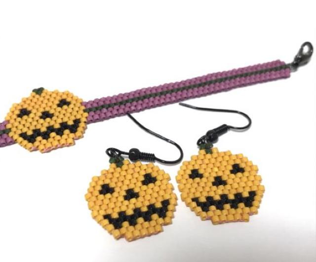 hハンドメイドビーズ〓ブレスレット&ピアス〓ハロウィン < 女性ファッション hハンドメイドビーズ〓ブレスレット&ピアス〓ハロウィン < 女性ファッションの