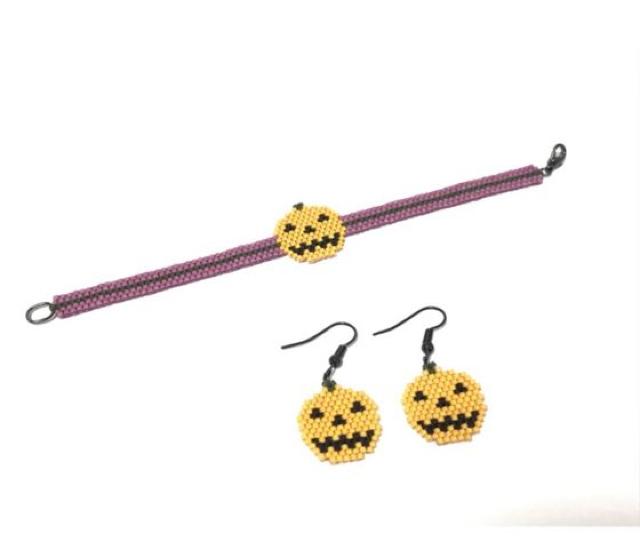 hハンドメイドビーズ〓ブレスレット&ピアス〓ハロウィン < 女性ファッション hハンドメイドビーズ〓ブレスレット&ピアス〓ハロウィン < 女性ファッションの