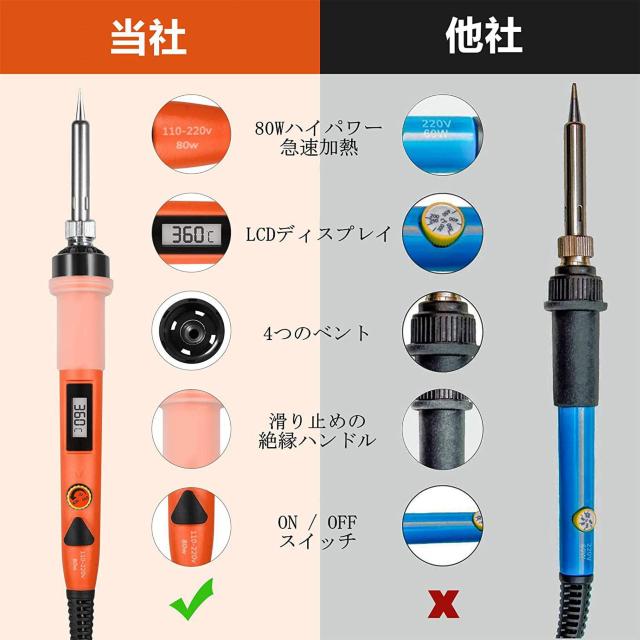 はんだごて セット デジタル LED表示 温度調節可 < ペット/手芸/園芸  はんだごて セット デジタル LED表示 温度調節可 < ペット/手芸/園芸の