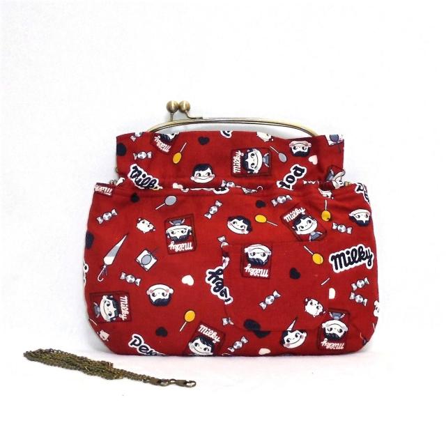 ◆ペコちゃんMilkyチョコ×レトロ赤◆ベンリー口金バッグ < 女性ファッション ◆ペコちゃんMilkyチョコ×レトロ赤◆ベンリー口金バッグ < 女性ファッションの