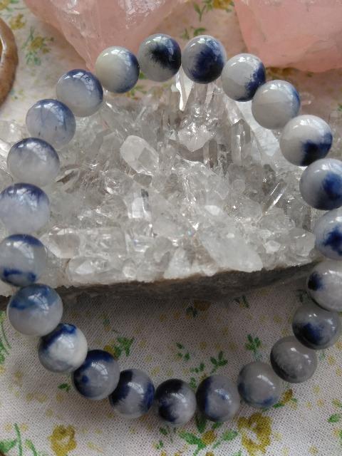 デュモルチェライトインクォーツ約8ミリブレスレット < 女性アクセサリー/時計 デュモルチェライトインクォーツ約8ミリブレスレット < 女性アクセサリー/時計の