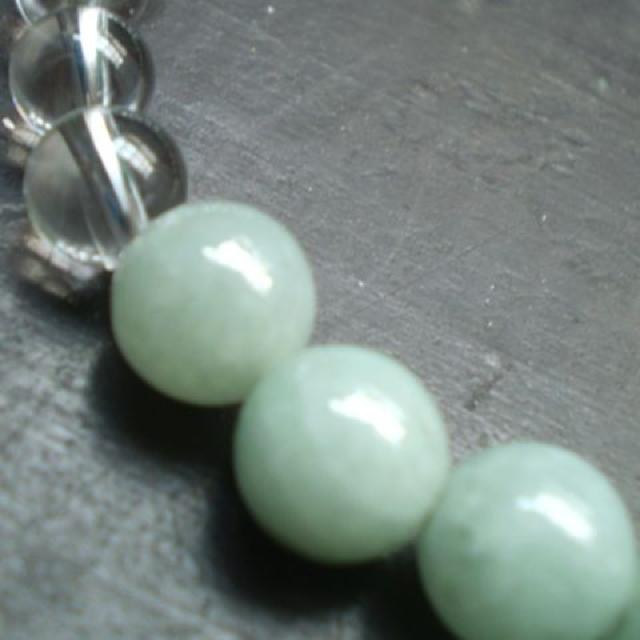 本翡翠・ジェダイトx水晶ブレスレット < 女性アクセサリー/時計 本翡翠・ジェダイトx水晶ブレスレット < 女性アクセサリー/時計の