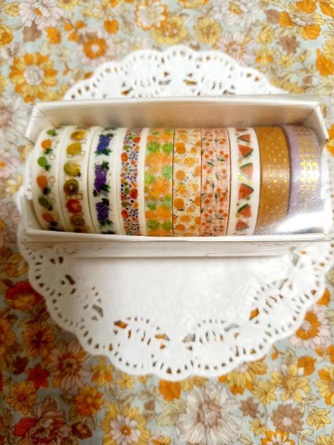 新品未開封☆箱入りフルーツ柄マスキングテープ10本セット☆ < インテリア/ライフ  新品未開封☆箱入りフルーツ柄マスキングテープ10本セット☆  < インテリア/ライフの