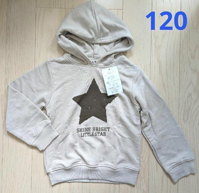 120★スタープリント裏毛パーカー★新品★送料無料 < キッズ/ベビー  120★スタープリント裏毛パーカー★新品★送料無料  < キッズ/ベビーの