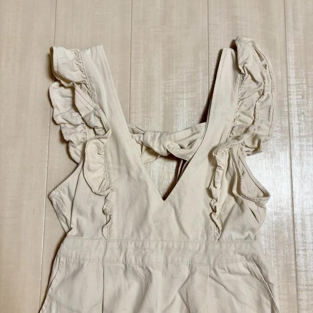 ◆デニム生地オールインワン◆ホワイトL*カジュアルコーデ美品♪ < 女性ファッション ◆デニム生地オールインワン◆ホワイトL*カジュアルコーデ美品♪ < 女性ファッションの