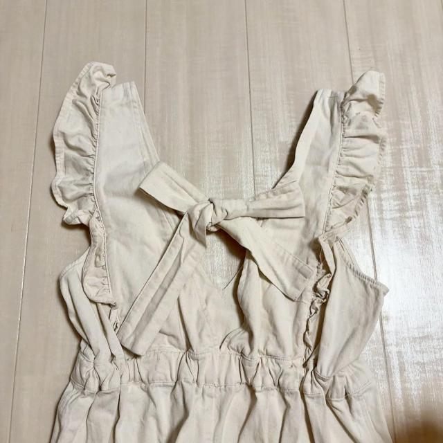 ◆デニム生地オールインワン◆ホワイトL*カジュアルコーデ美品♪ < 女性ファッション ◆デニム生地オールインワン◆ホワイトL*カジュアルコーデ美品♪ < 女性ファッションの