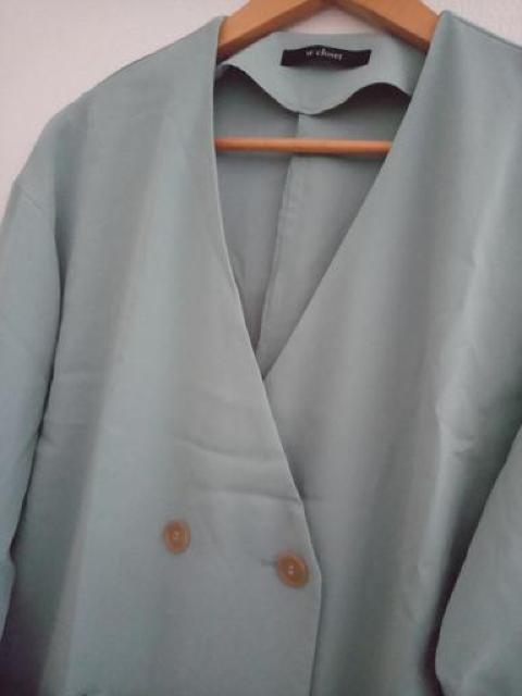 ダブルクローゼット◆ライトブルー 薄手 ダブル シャツ ジャケット フリー < ブランド  ダブルクローゼット◆ライトブルー 薄手 ダブル シャツ ジャケット フリー < ブランドの