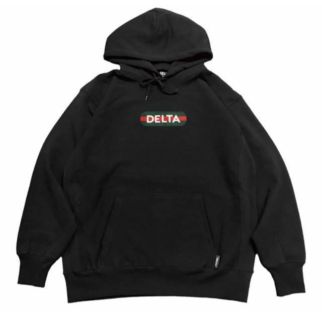 DELTA DECK LOGO HOODIE STRIPE BLACK   jt@bV 