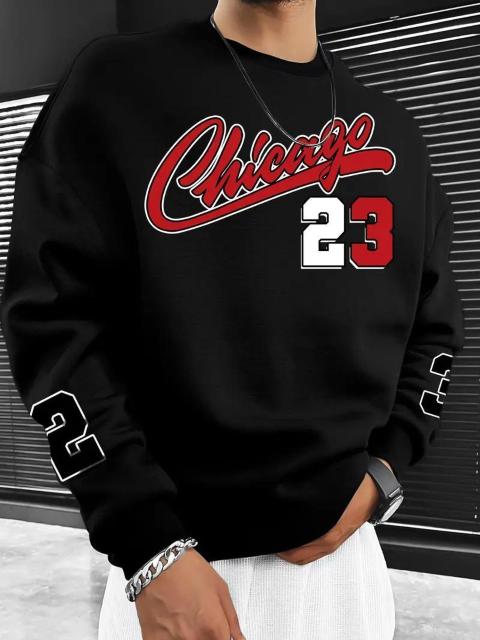 超お買い得1990円★メンズ シカゴ23  スウェットシャツ ルーズフィット USAサイズM(日本サイズXL相当)暗灰色 < 男性ファッション  超お買い得1990円★メンズ シカゴ23  スウェットシャツ ルーズフィット USAサイズM(日本サイズXL相当)暗灰色 < 男性ファッションの
