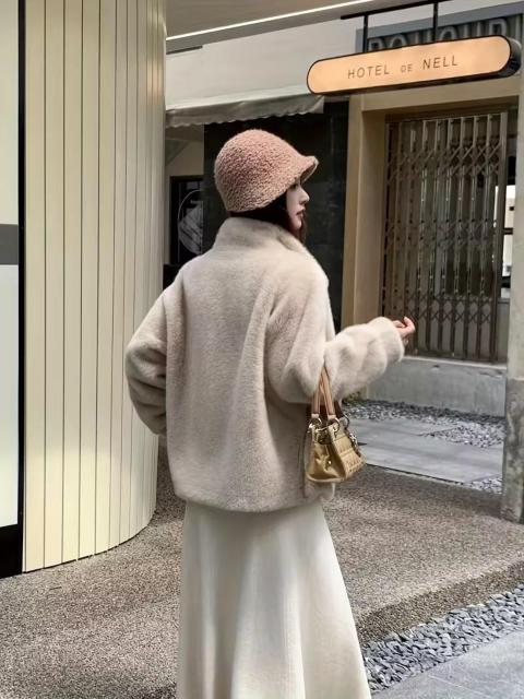 超お買い得4890円★フォックスファーオープンフロントファジーコート、エレガントなアウターウェア 日本サイズLベージュ < 女性ファッション 超お買い得4890円★フォックスファーオープンフロントファジーコート、エレガントなアウターウェア 日本サイズLベージュ < 女性ファッションの