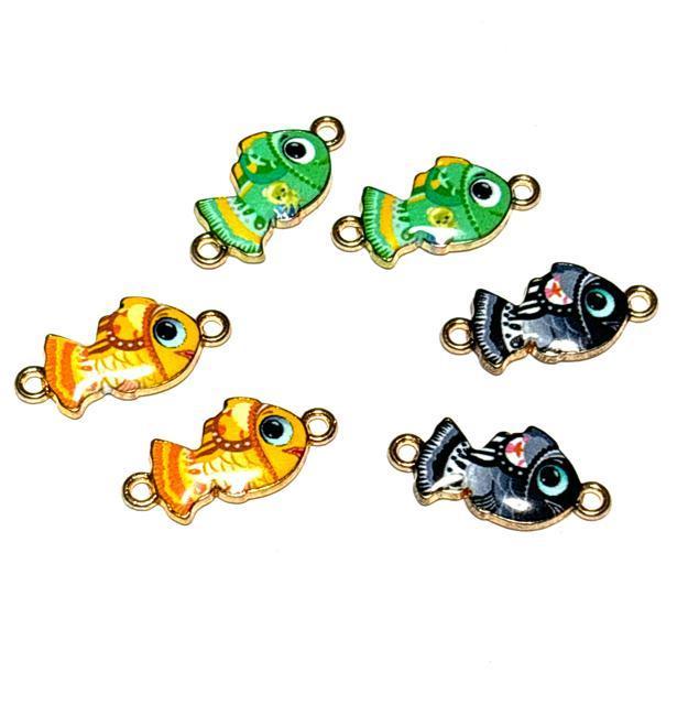 5038 お魚さんカラー 6個 金属パーツ アクセサリーチャーム ハンドメイド材料 プリント樹脂 < ペット/手芸/園芸 5038 お魚さんカラー 6個 金属パーツ アクセサリーチャーム ハンドメイド材料 プリント樹脂 < ペット/手芸/園芸の