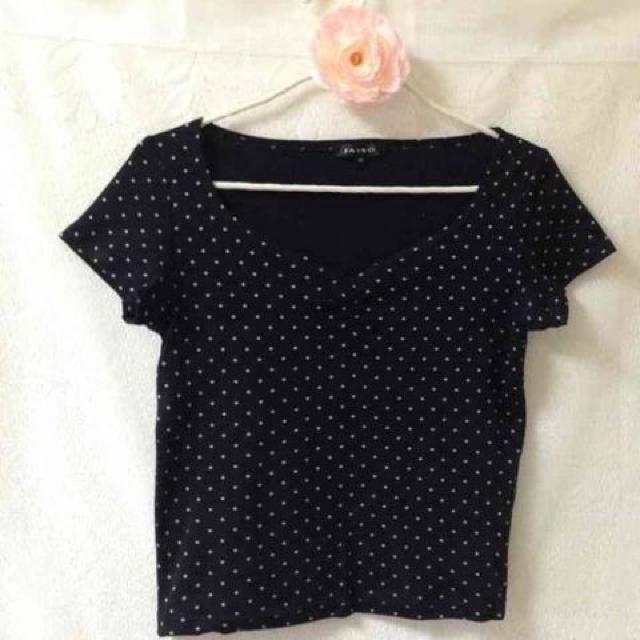 ジャイロ モノトーン ドット Vネック ニット Tシャツ カットソー < ブランド  ジャイロ モノトーン ドット Vネック ニット Tシャツ カットソー  < ブランドの